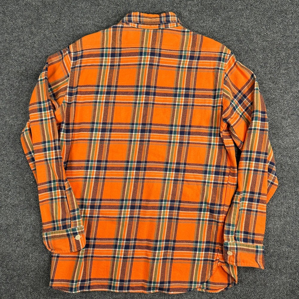 Polo Ralph Lauren Men's Orange Plaid Flannel Shirt Medium Long Sleeve Cotton M - Picture 8 of 8